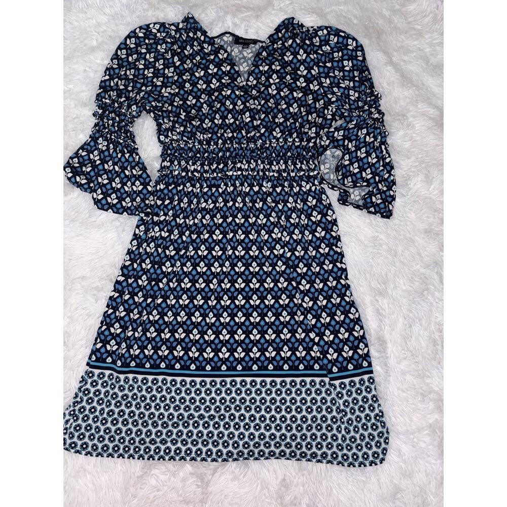 Max Edition L Petite Blue Design Dress. Pretty, Grt. Quality